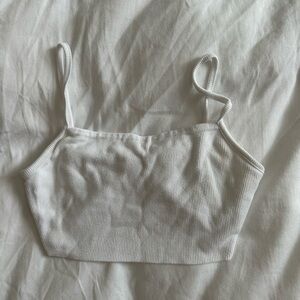 Joah Brown white cropped tank top